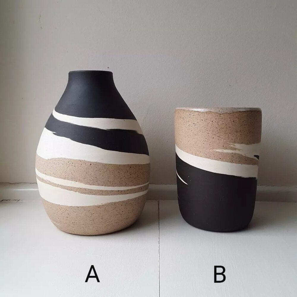 Marbled clay tumbler